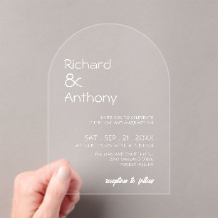 Simply Modern, Trendy Wedding Acrylic Invitations
