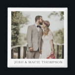 Simply Modern  Wedding Photo Card Magnet<br><div class="desc">This wedding magnet is perfect for showcasing your favourite wedding photos.  The front has a large opening for your main photo and options to personalize with your names.</div>