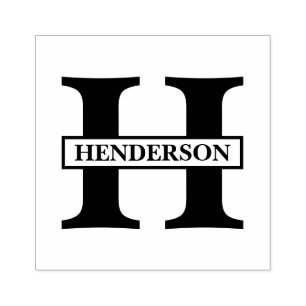 Simply Monogram Name Rubber Stamp