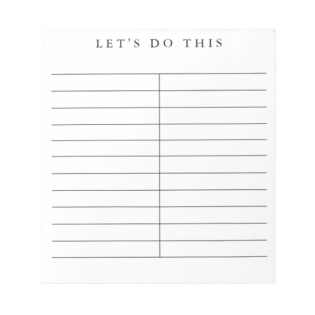 Simply Motivated personalized list notepad (Front)