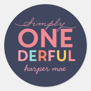 SIMPLY ONEDERFUL WONDERFUL (brighter) Classic Round Sticker