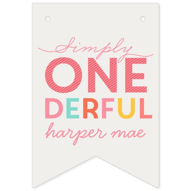 SIMPLY ONEDERFUL WONDERFUL BUNTING FLAGS (First Flag)