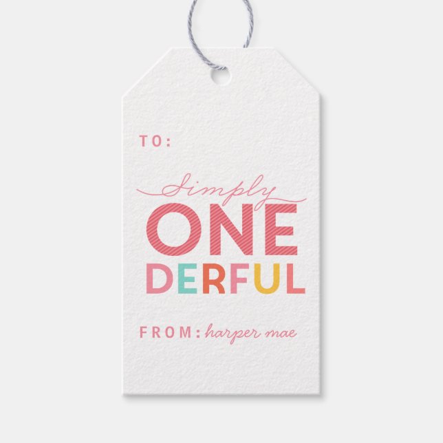 SIMPLY ONEDERFUL WONDERFUL GIFT TAGS (Front)