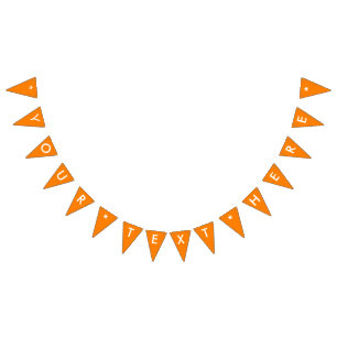 Simply Orange Solid Colour Customize It Bunting Flags