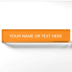 Simply Orange Solid Colour Nameplate