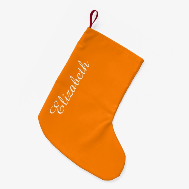 Simply Orange Solid Colour Small Christmas Stocking (Front (Hanging))