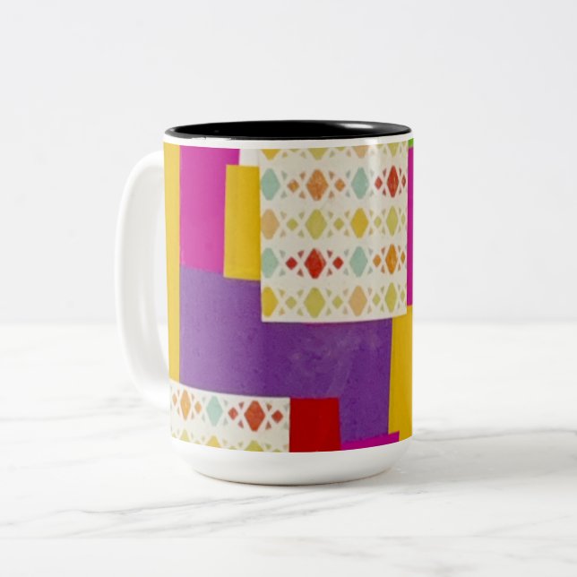 Simply Patterned Two-Tone Coffee Mug (Front Left)