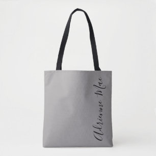 Simply Personalized Grey + Black Tote Bag