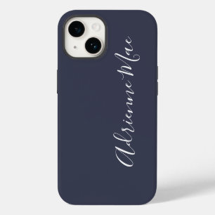 Simply Personalized Navy Blue iPhone 14 Case