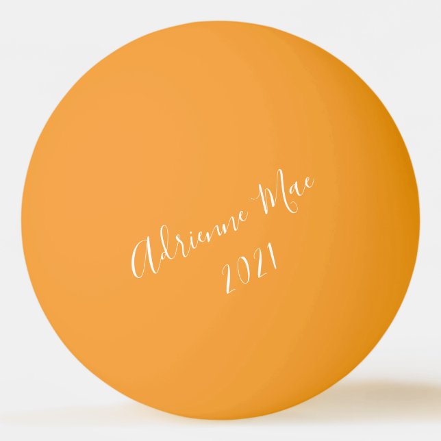 Simply Personalized Neon Orange Ping Pong Ball (Front)