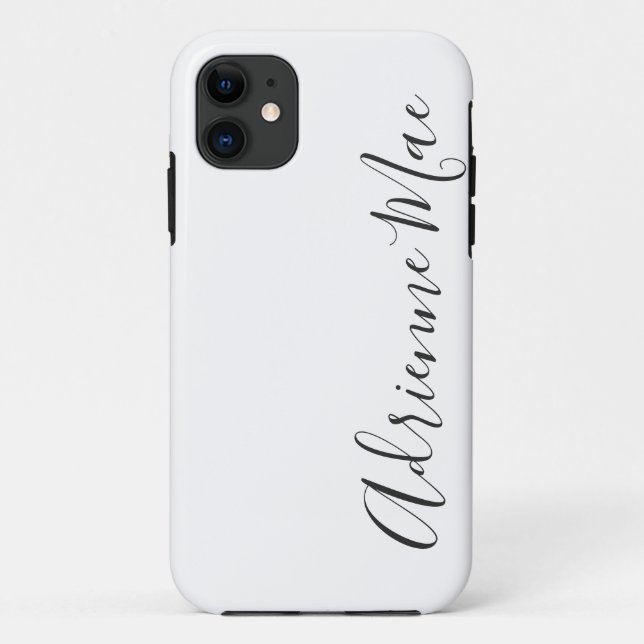 Simply Personalized White & Charcoal Case-Mate iPhone Case (Back)