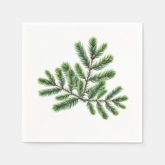 Simply Pine Greenery  Napkin (Front)