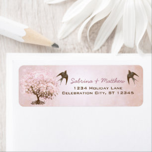 Simply Pink and Chocolate Brown Heart Leaf Tree