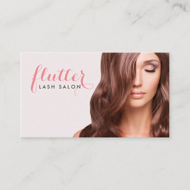 Simply Pink Lash Salon Photo Business Card (Front)
