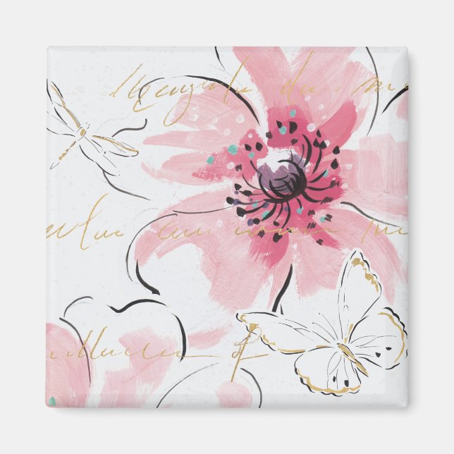 Simply Pink | Watercolor Floral Magnet (Front)