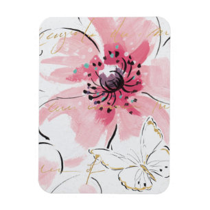 Simply Pink   Watercolor Floral Magnet