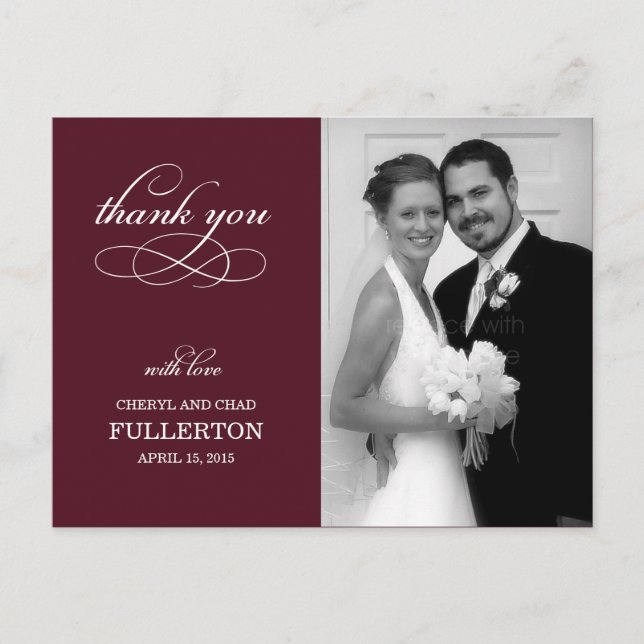 Simply Pretty Wedding Thank You Card (Front)