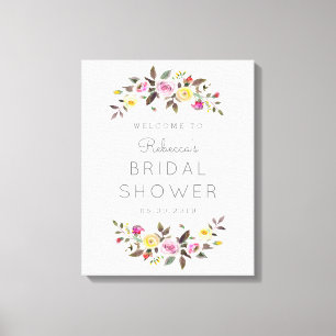 Simply Pretty Welcome Wrapped Canvas Sign