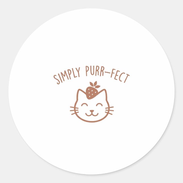Simply Purr-fect Strawberry Cat  Sticker (Front)