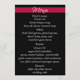 Simply Radiant Red Menu Card 5 x 7