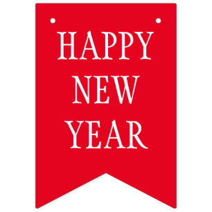 Simply RAINBOW colours & your Text: HAPPY NEW YEAR Bunting Flags