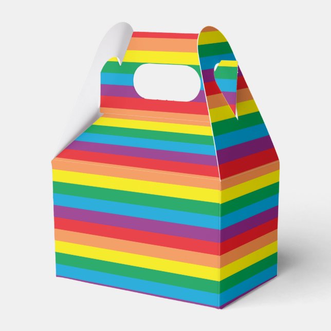 Simply Rainbow Pattern Favor Box (Front Side)