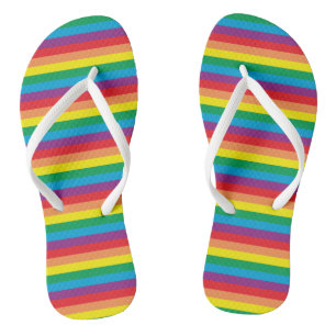 Simply Rainbow Pattern Flip Flops