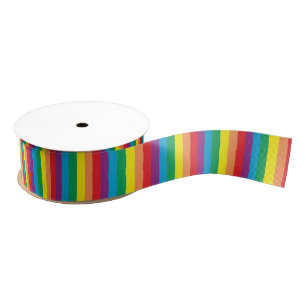 Simply Rainbow Pattern Grosgrain Ribbon