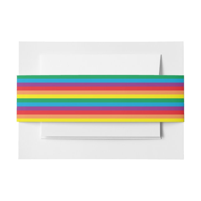 Simply Rainbow Pattern Invitation Belly Band (Front Example)