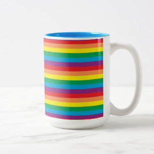 Simply Rainbow Pattern Two-Tone Coffee Mug