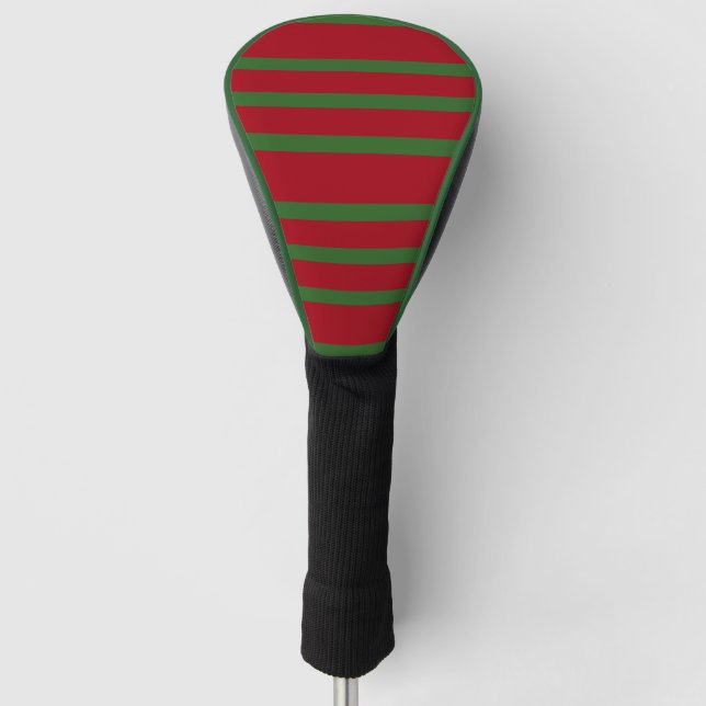 Simply Red and green Merry Christmas pattern Golf Head Cover (Front)