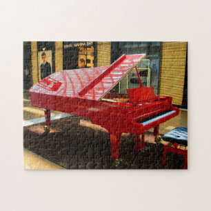 Simply red: grand piano jigsaw puzzle