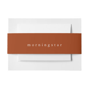 Simply Red Rock Last Name  Invitation Belly Band