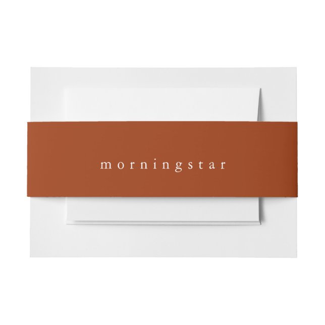 Simply Red Rock Last Name  Invitation Belly Band (Front Example)