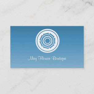 Simply Retro Flower Business Card, Blue Card