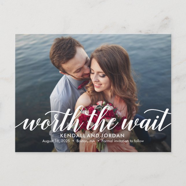 Simply Romantic EDITABLE COLOR Save The Date Postcard (Front)
