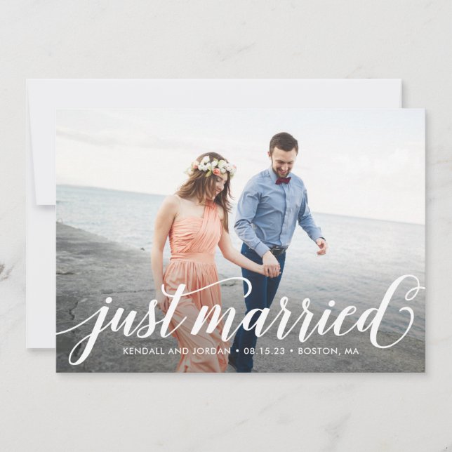 Simply Romantic Wedding Announcement Elopement (Front)