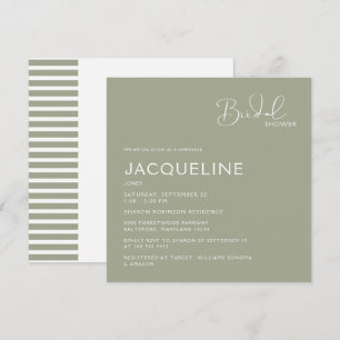 Simply Sage Square Bridal Shower Invitation