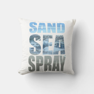 Simply Sand Sea Spray Classic Beach Life Slogan Throw Pillow