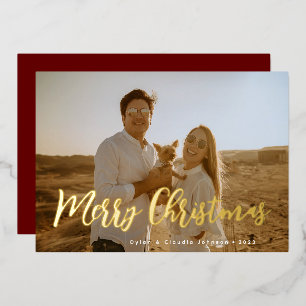 Simply Scripted Photo Foil Holiday Card