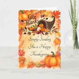Simply Sending You a Happy Thanksgiving Card