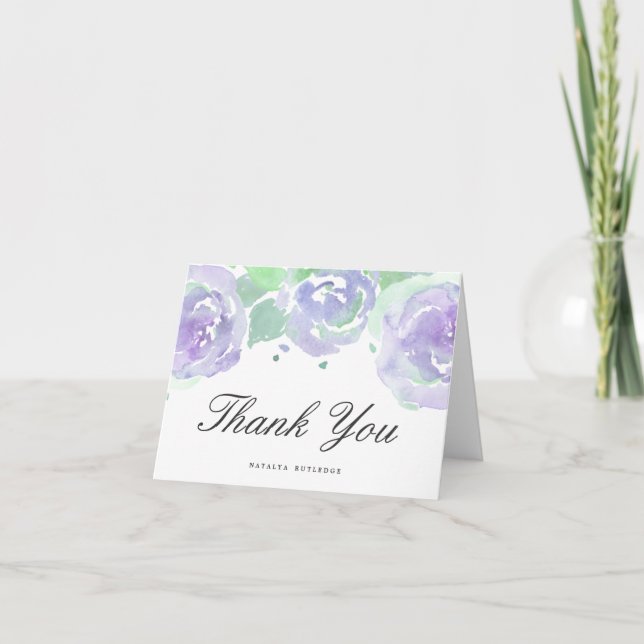 Simply Serene Personalized Thank You Note Card (Front)