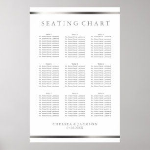 Simply Silver and White  - 9 Seating Chart
