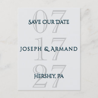 Simply Silver Save the Date Postcard