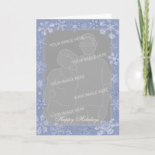 Simply Snowflake Art Custom Photo Frame Vertical 1 Holiday Card