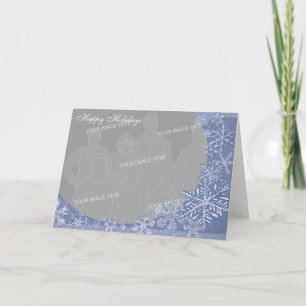 Simply Snowflake Art Personalized Photo Frame 2 Holiday Card
