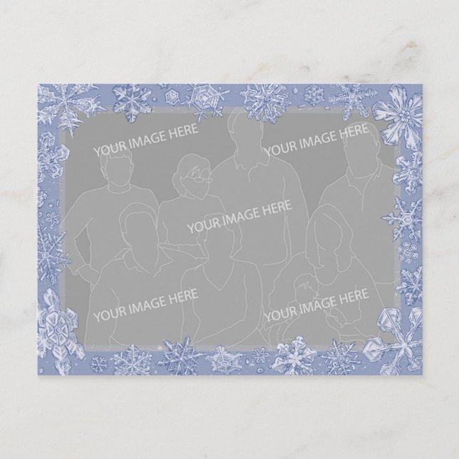 Simply Snowflakes Art Frame Personalized Photo 1 Postcard (Front)