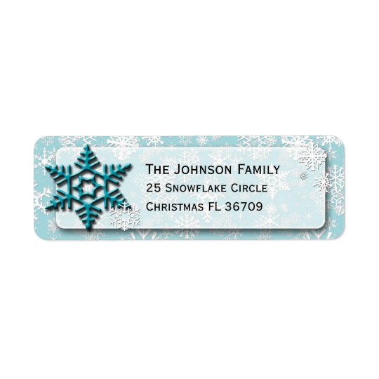 Simply Snowflakes • Refreshing Teal • Christmas Return Address Label