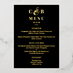 Simply Splendid REAL FOIL Elegant Menu Card