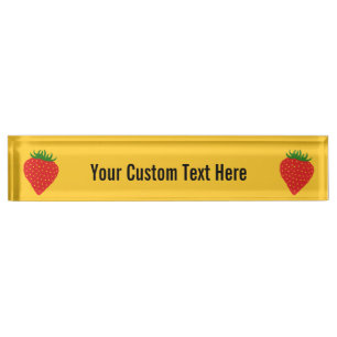 Simply Strawberry custom desk plate